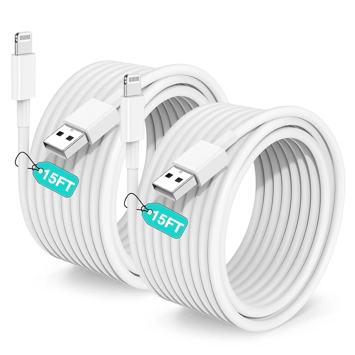 MCHOSE MCHOSE Lightning Cable 15 ft 5 m 2.4 A White — product photo