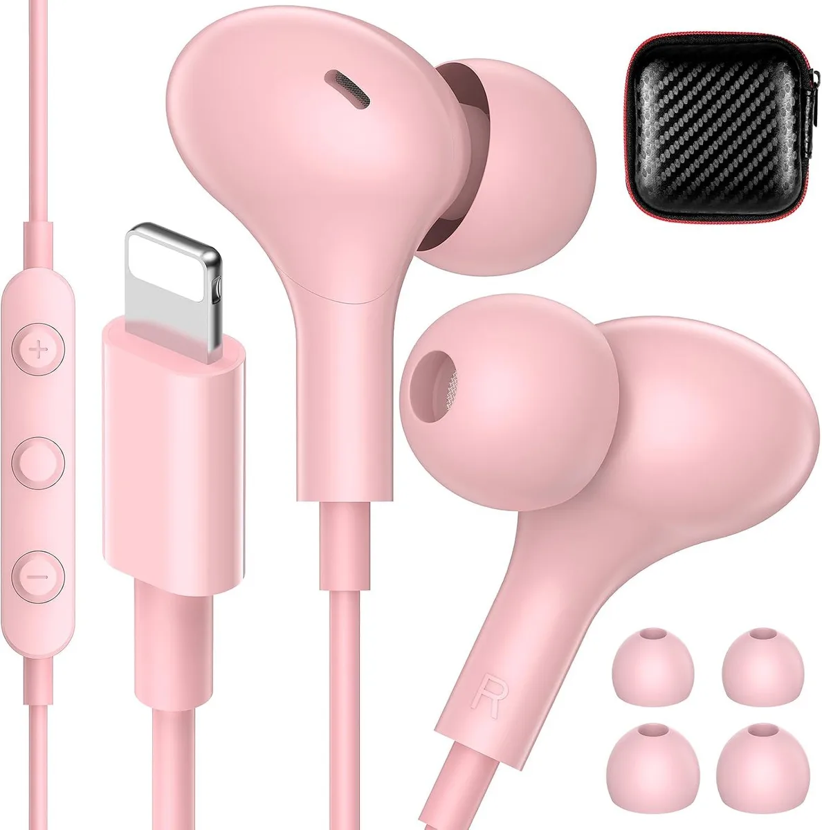 MAONO MAONO MFi-Certified Lightning Earbuds Pink — product photo