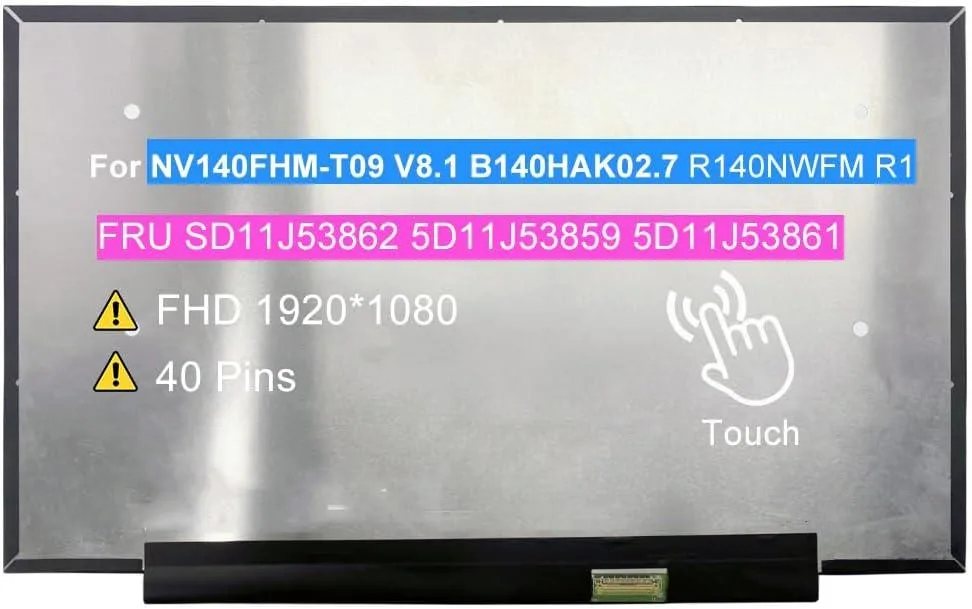 NUOLAISUN NUOLAISUN 14.0" FHD 1920×1080 100% sRGB 40 pin On-Cell Touch laptop screen — product photo