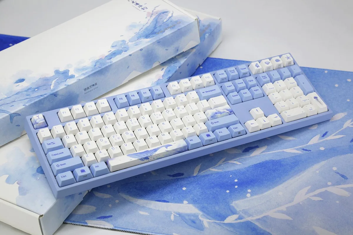 Varmilo Varmilo VA108M Sea Melody Gaming Keyboard Cherry MX Red Blue White — product photo