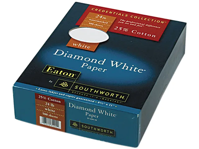 Southworth Southworth 3122410 25% Cotton Diamond White Card Filing 24 lb 8-1/2 x 11 500/Box — product photo