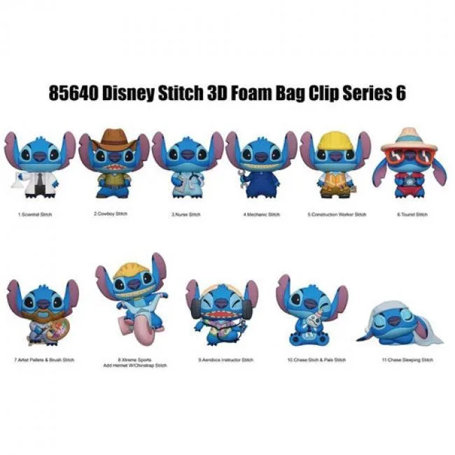 Monogram International Inc. Monogram International Inc. 85640 Lilo and Stitch 3D Foam Bag Clip Series 6 Blind Bag game — product photo