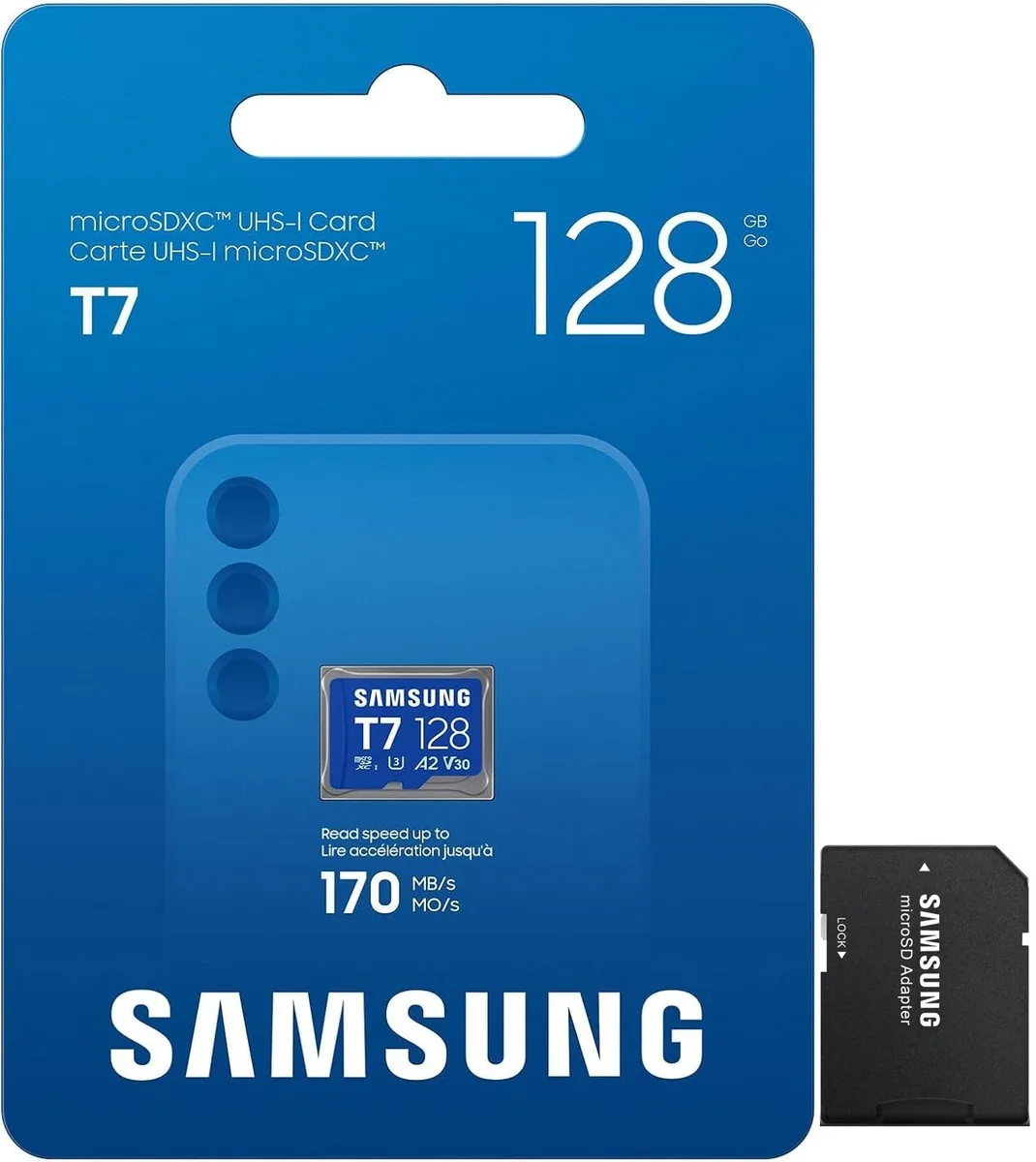 SAMSUNG SAMSUNG T7 microSD 128GB 170MB/s U3 V30 A2 — product photo