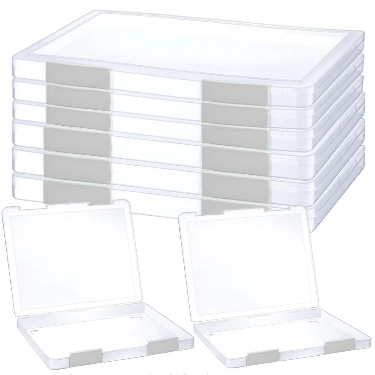  OIC 6-Pack Clear A4 File Boxes 12.4 x 9.8 x 1.2 &amp; 11.8 x 9.1 x .8 in — product photo