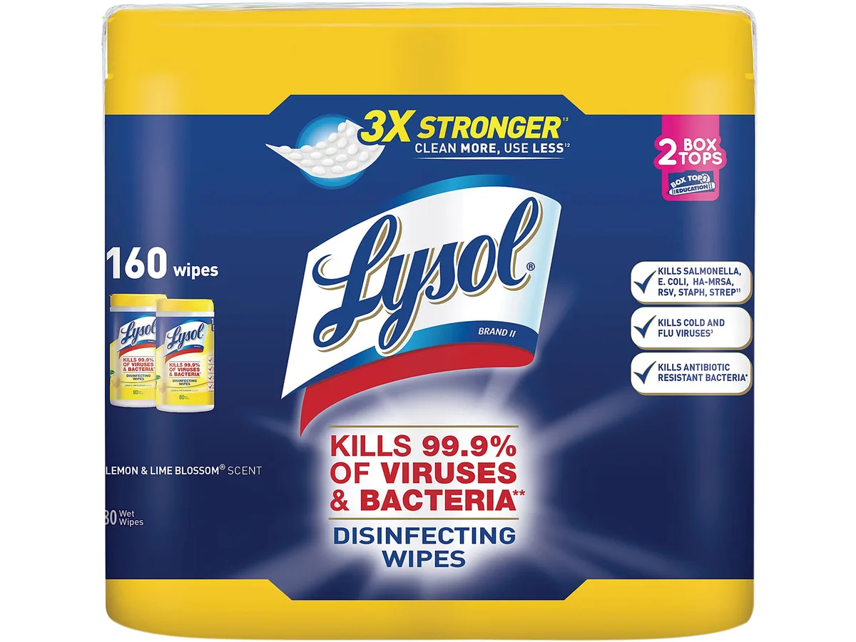 LYSOL LYSOL 19200-80296 Disinfecting Wipes Lemon Lime Blossom 80 Wipes 2 Pack cleaning — product photo