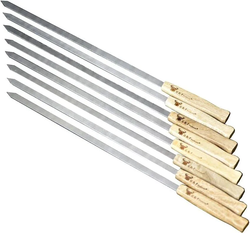 G & F Products G & F Products 17-Inch Stainless Steel Brazilian BBQ Skewers, Set of 8 — product photo