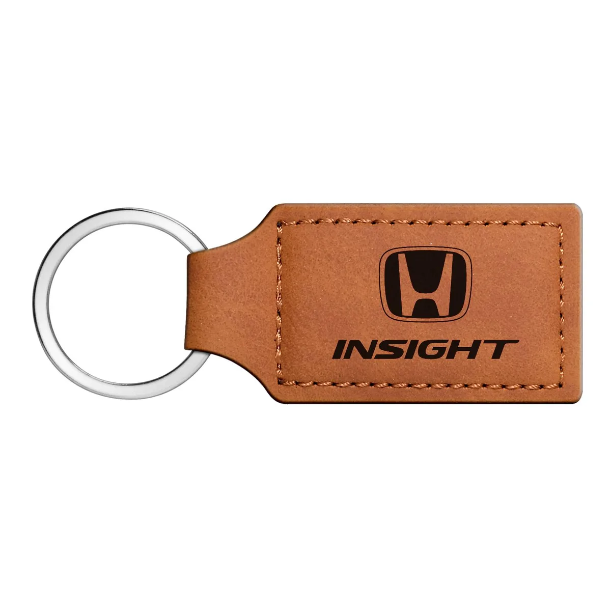 Rectangular black leather key fob with Honda Insight logo