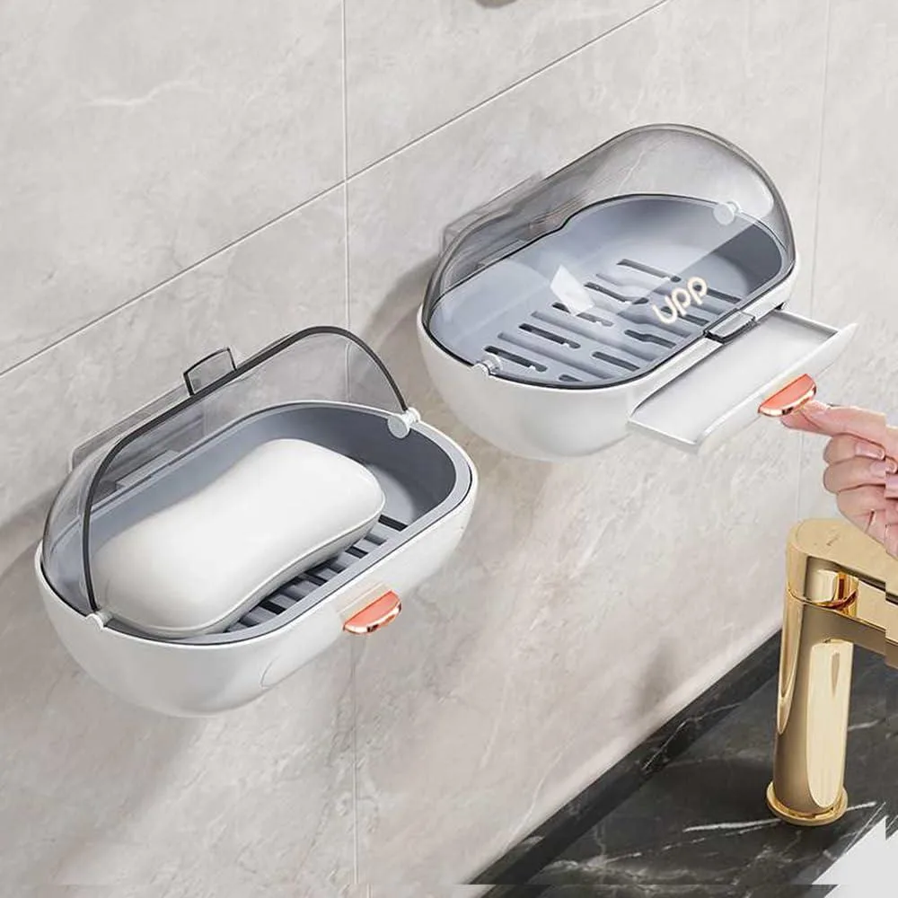  NICAVKIT 2 Pack Soap Dish Holder with Lid 5.1x3.9x3.3in ABS — product photo