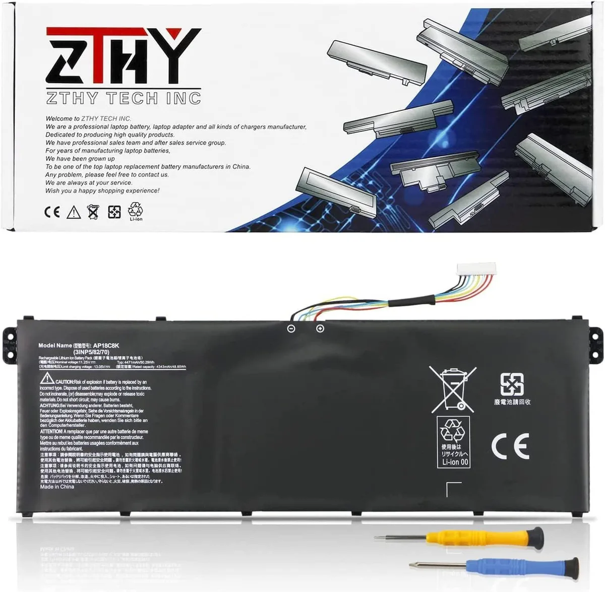 PISKEKAT PISKEKAT AP18C8K laptop battery 50.29Wh 4471mAh 11.25V — product photo