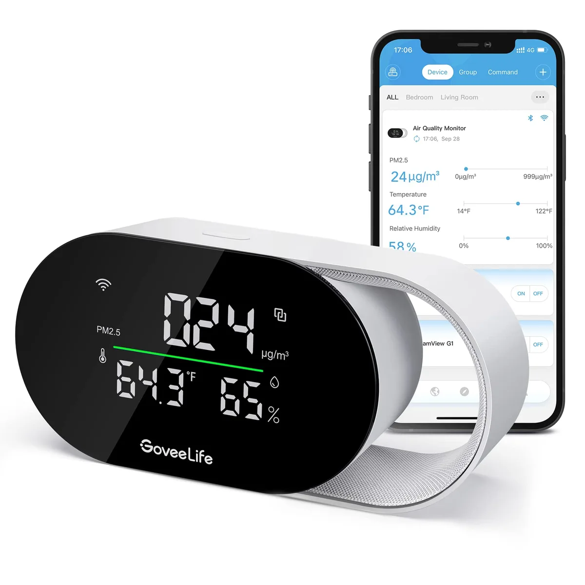  Meterk H5106 Air Quality Sensor PM2.5 WiFi Temp Humidity — product photo