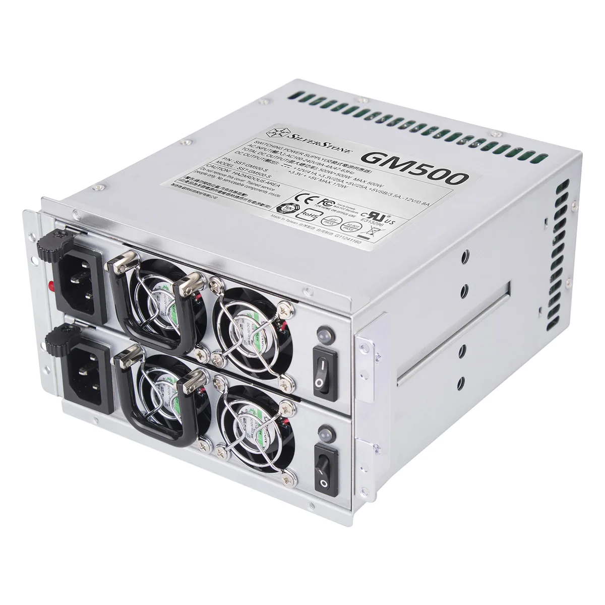Silverstone Silverstone GM500-S 500W+500W 80 PLUS Silver mini redundant server power supply — product photo