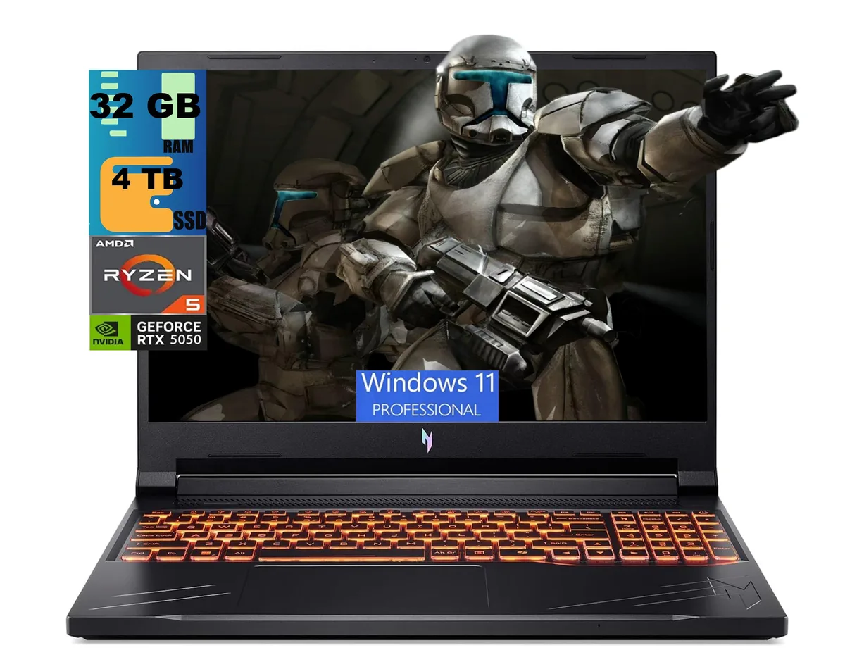 Acer America Acer Nitro V 16 AI gaming laptop Ryzen 5 240 RTX 5050 32GB 4TB 16" 180Hz — product photo