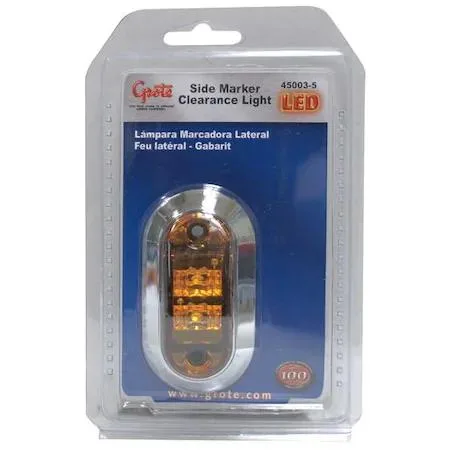 Oval amber LED clearance lamp with screw-mount polycarbonate housing