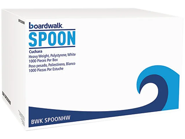 Boardwalk Boardwalk FLPSTSW Heavyweight Polystyrene Teaspoons White 1000/Carton — product photo