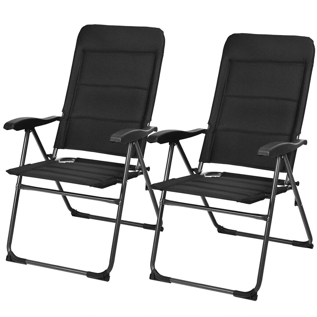 SlickBlue SlickBlue 2-Piece Folding Patio Chairs Black 35.5'' Folded — product photo