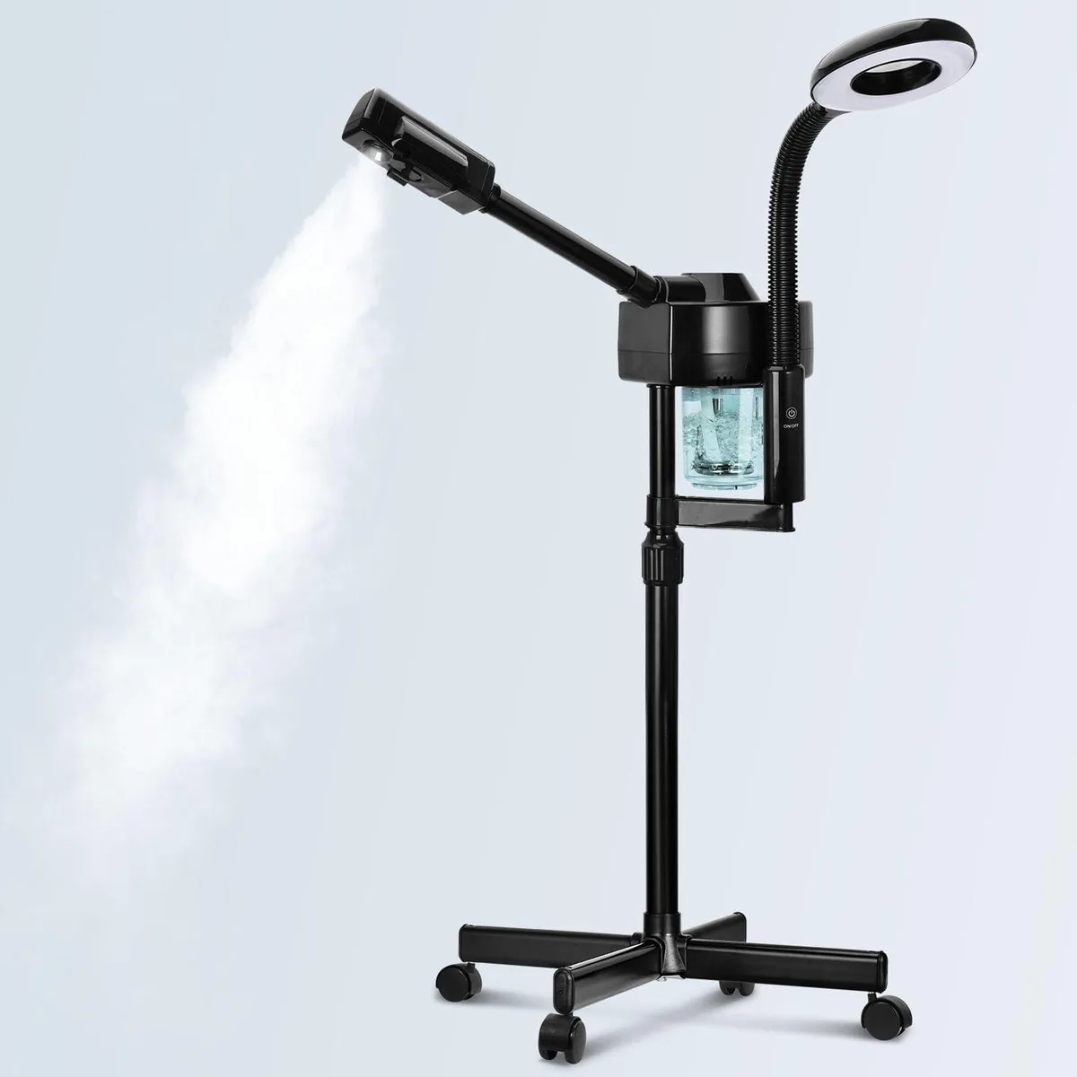  FLOLXNB 2 in 1 Facial Steamer Black 5X Magnifying Lamp — product photo