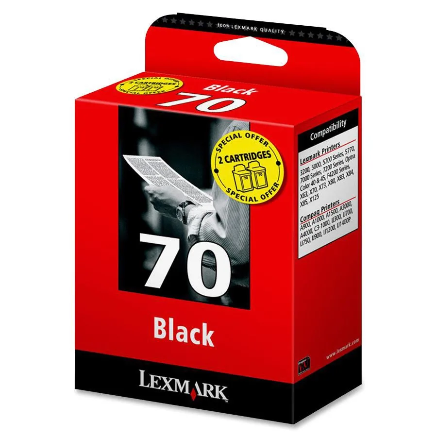 Rectangular black Lexmark 12A1970 toner cartridge with brand label