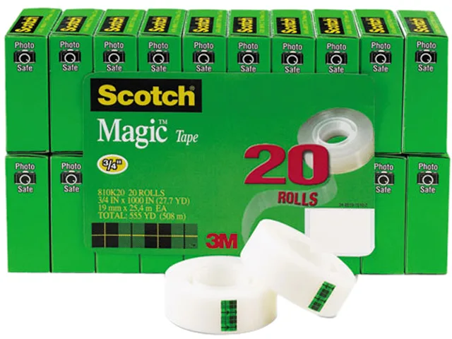 3M 3M 810K20 Magic Office Tape Value Pack 3/4" x 1000" 1" Core Clear — product photo