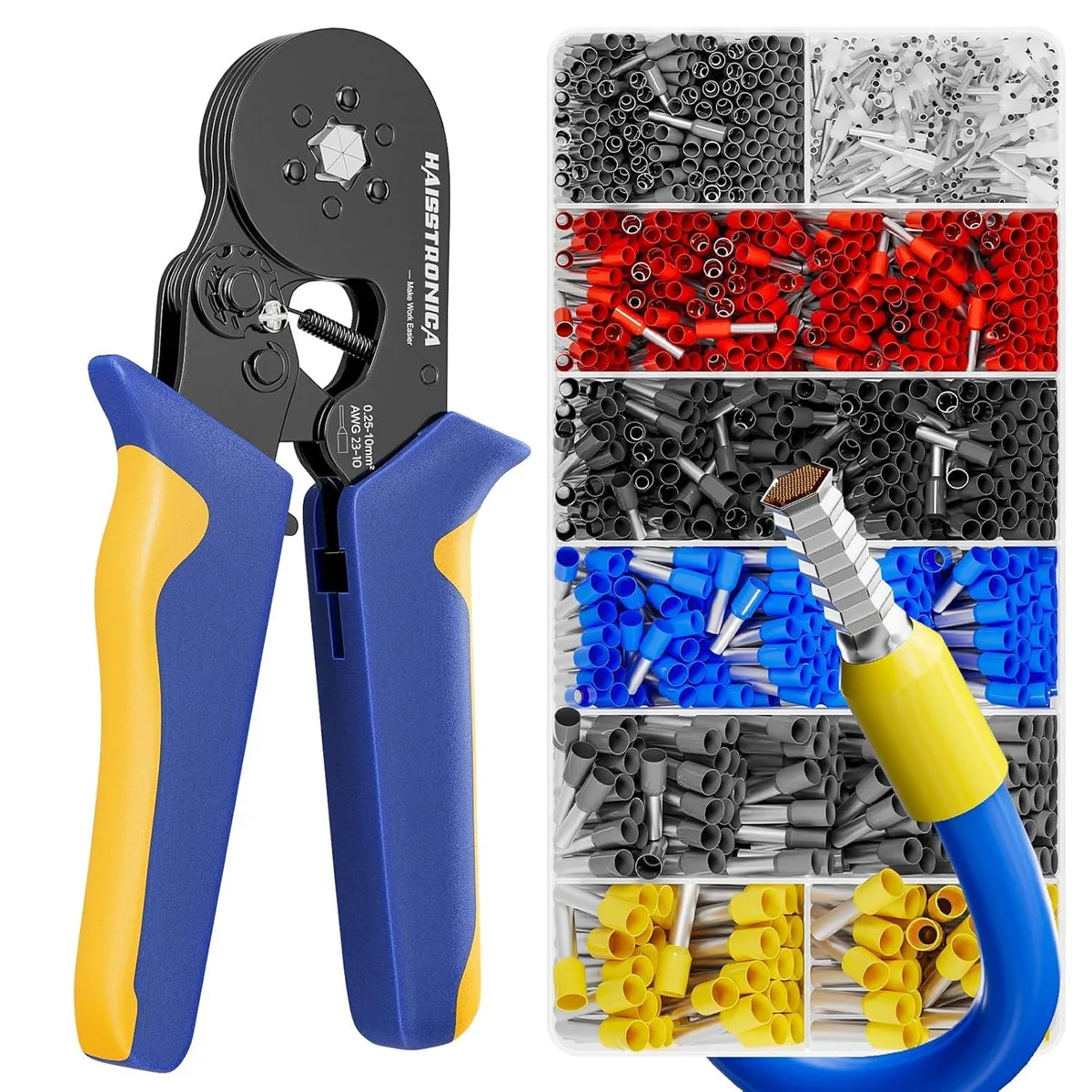 BFKK BFKK Ferrule Crimping Tool Kit Black 1200PCS AWG 23-10 — product photo