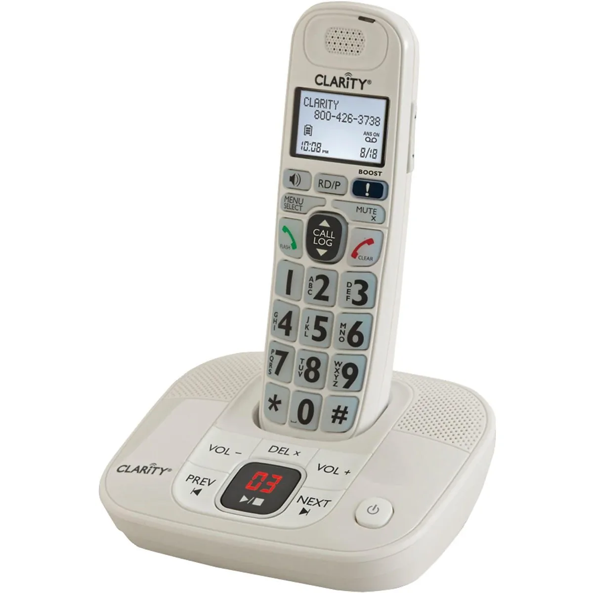 Petra Petra CLAR53712 Single Line Cordless Amplified Phone White — product photo