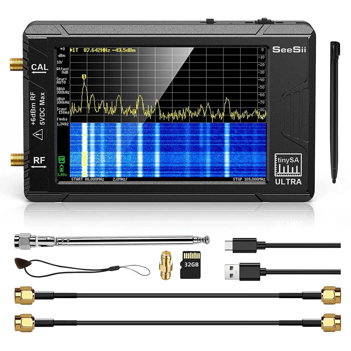 BFKK BFKK TinySA Ultra Spectrum Analyzer 4.0 Inch 100kHz-5.3GHz 32Gb V0.4.5.1 — product photo