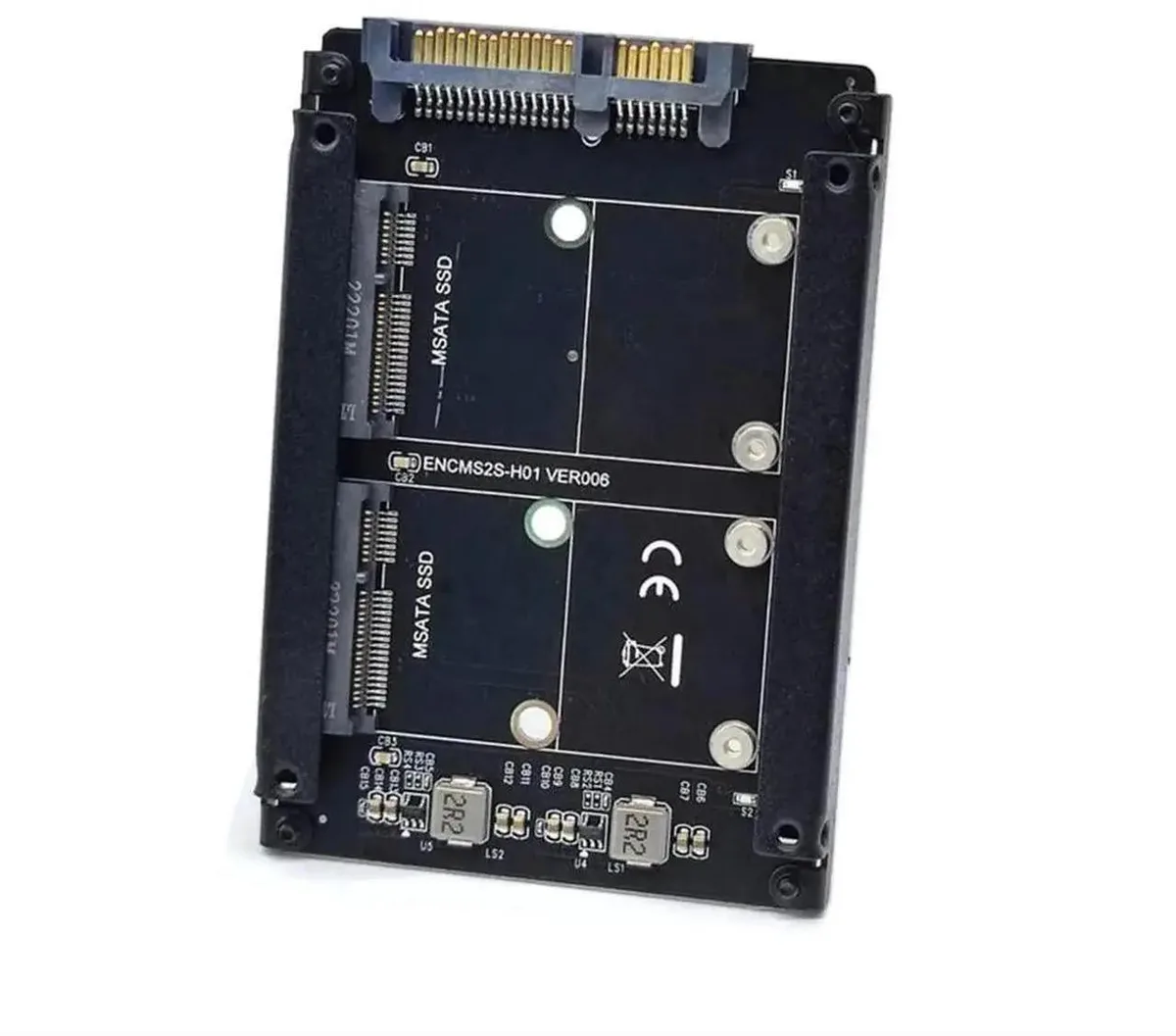 SMUGDESK SMUGDESK Dual mSATA to 2.5 Inch SATA Adapter Enclosure 2 Bay — product photo