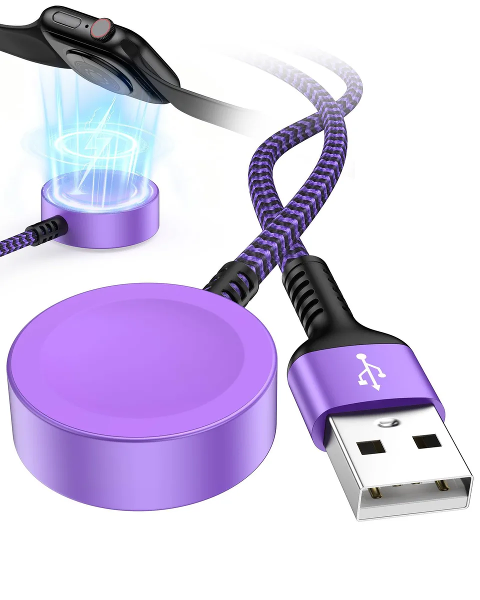 Bioonis Apple Watch magnetic charger with braided cable and USB-A plug
