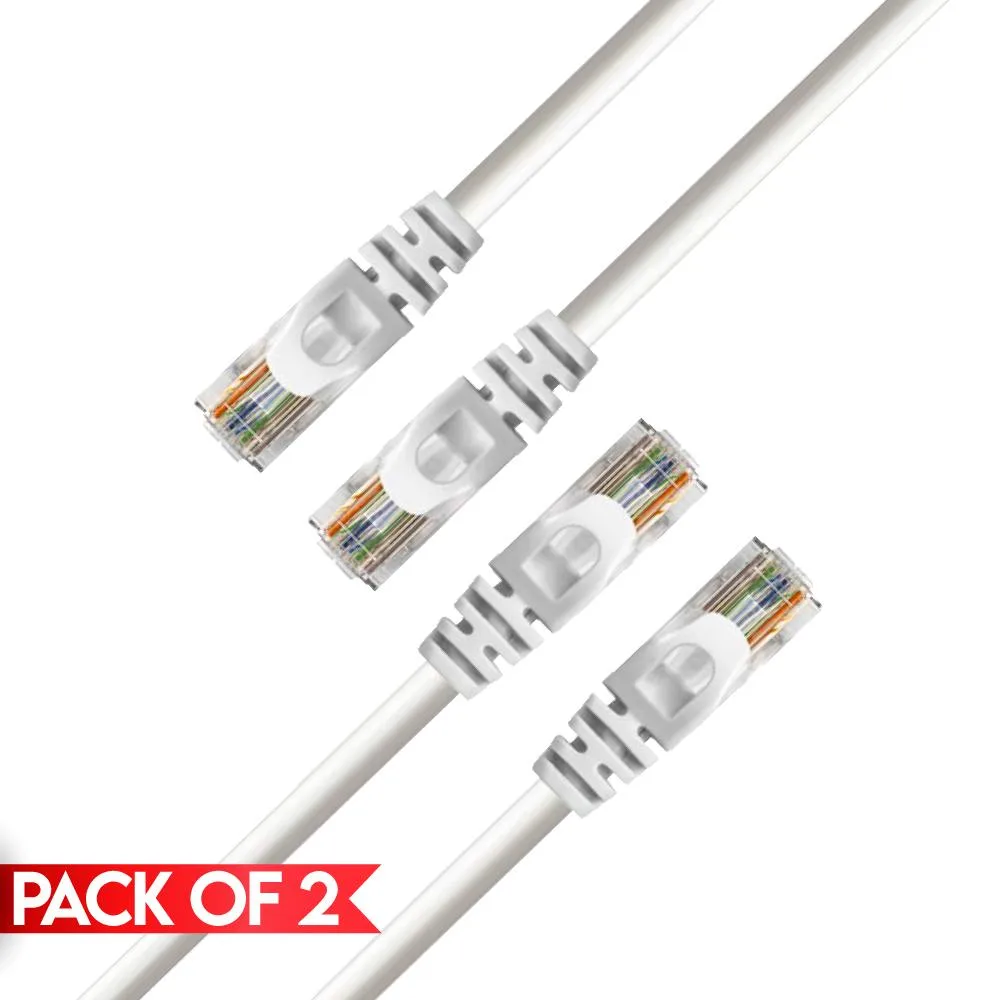 CMPLE CMPLE Cat6 1.5 ft 550 MHz 10 Gbps Ethernet Patch Cable 2 Pack White — product photo