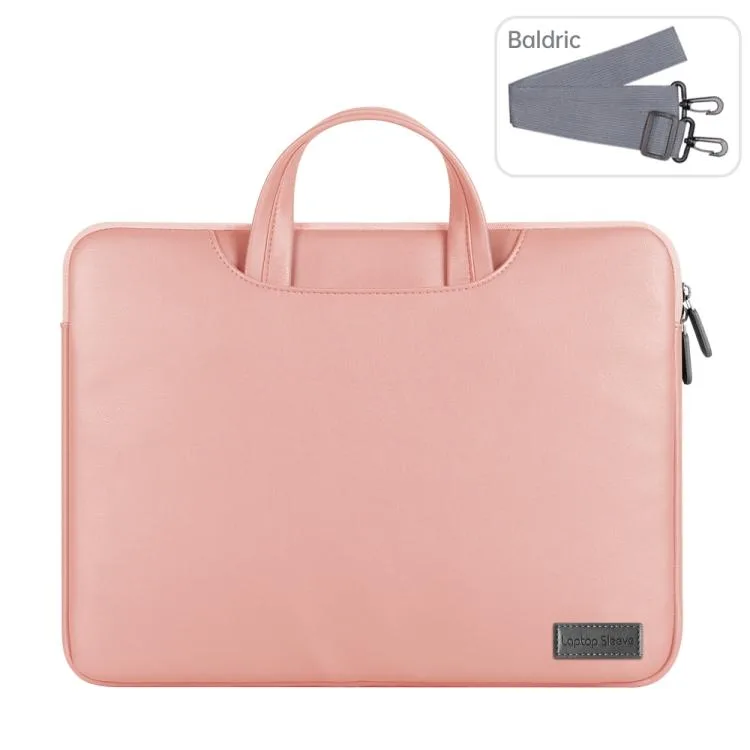 allentian allentian Waterproof PU Laptop Bag Inner Bag 13 / 14 inch Rose Gold accessory — product photo