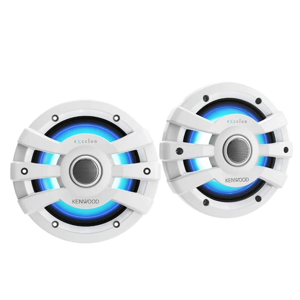 KENWOOD KENWOOD eXcelon XM65WL 6.5" 75W RMS 4 Ohm IPX6 2-Way Coaxial Car Speakers White — product photo
