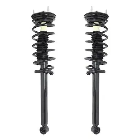 Two silver rear strut assemblies with springs and mounts