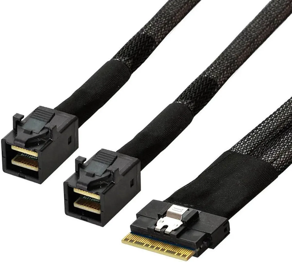 Vszerda Vszerda 100cm SAS cable SFF-8654 8i 74pin to dual SFF-8643 4i — product photo