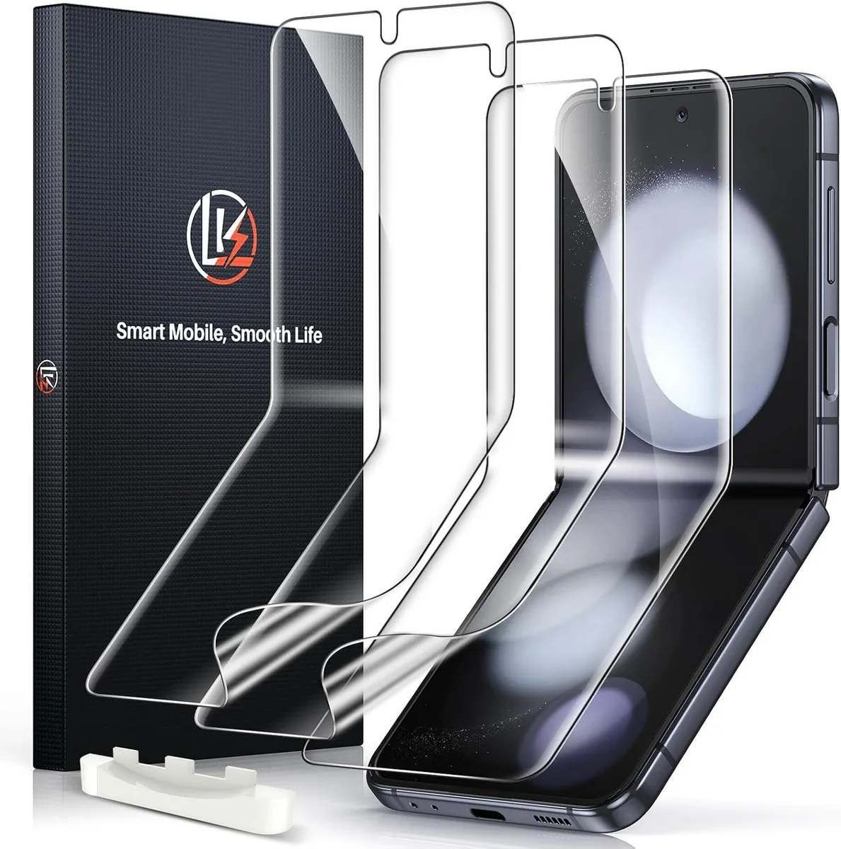 Three clear flexible TPU screen protector films for Galaxy Z Flip 5