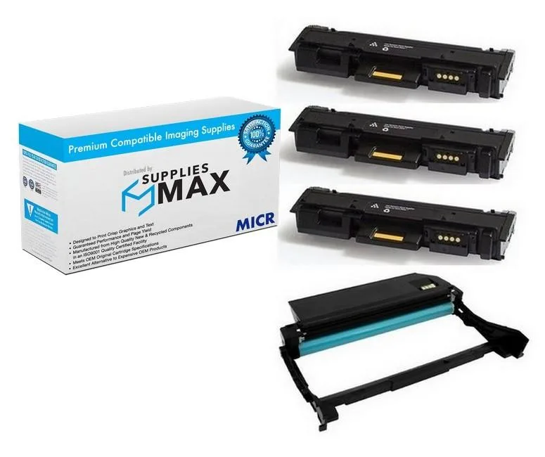 SuppliesMax SuppliesMax MICR Drum/Toner Combo Pack 1-Drum 3-Toners 10000 Pages — product photo