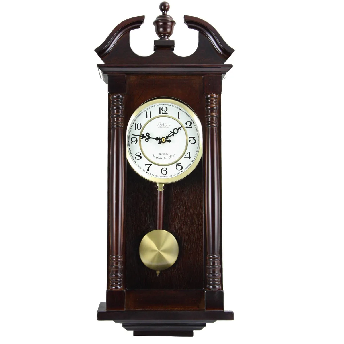 Bedford Clock Collection Bedford Clock Collection 51097058M Chiming Wall Clock With Swinging Pendulum — product photo