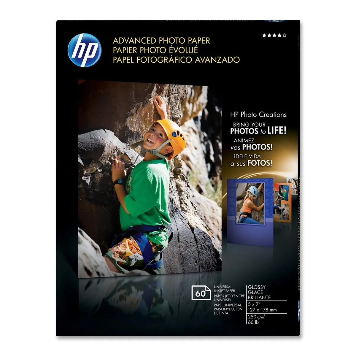 Glossy white photo paper pack 60 sheets