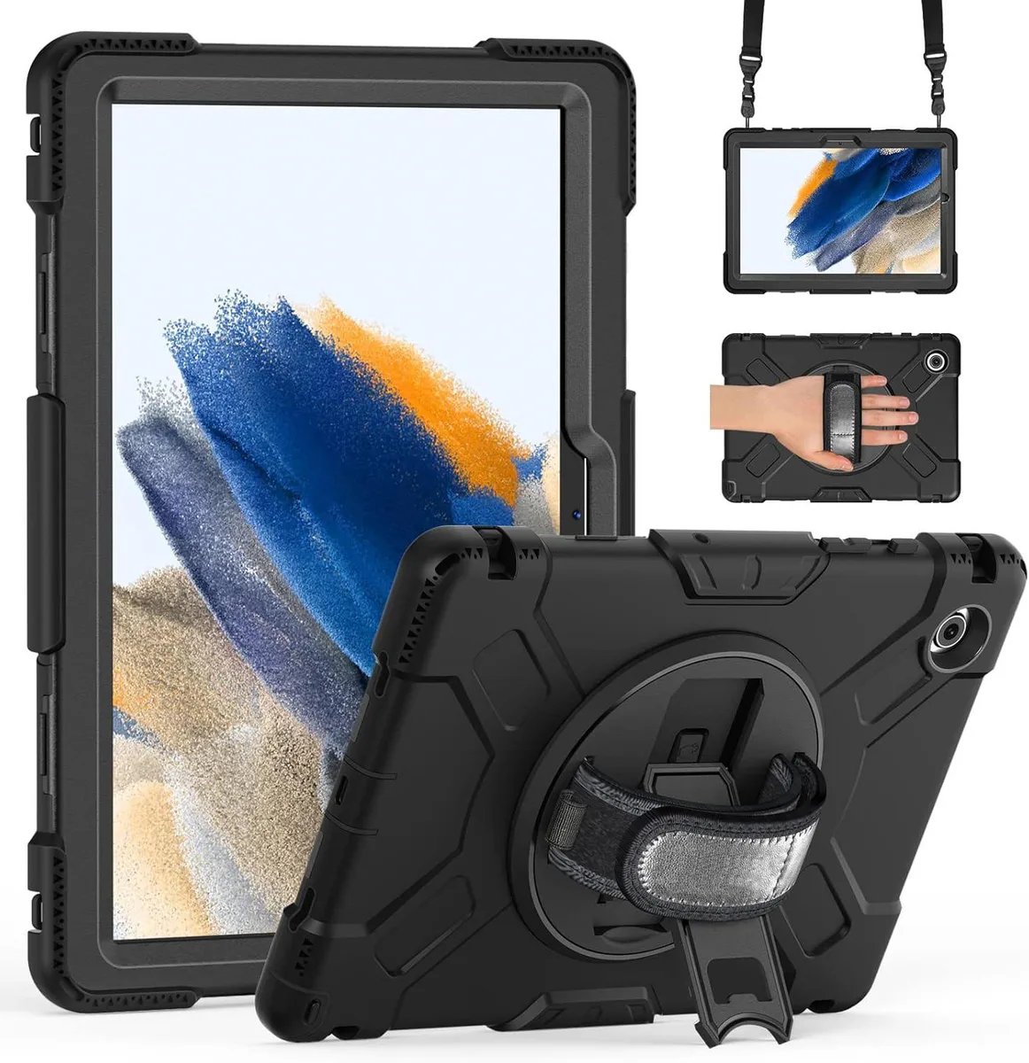 BONAEVER BONAEVER Shockproof Case for Samsung Galaxy Tab A8 10.5 2022 SM-X200/X205/X207 with Stand and Straps — product photo