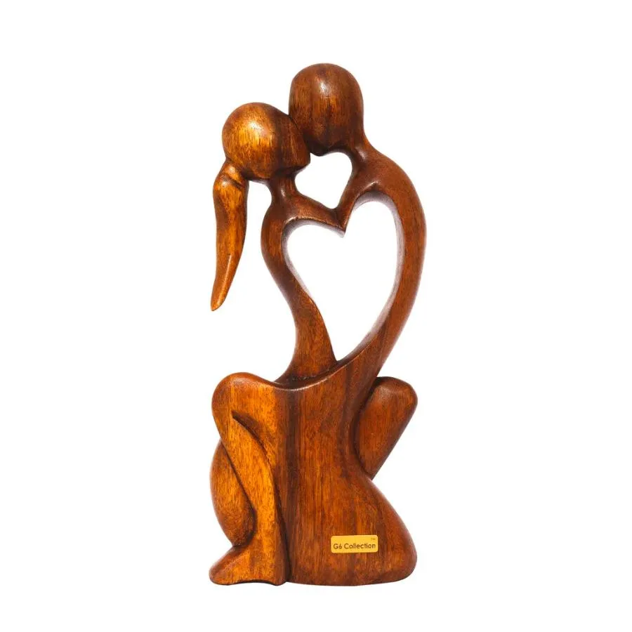 G6 Collection G6 Collection 12" Handmade Suar Wood Sculpture "Endless Love" Home Accent — product photo