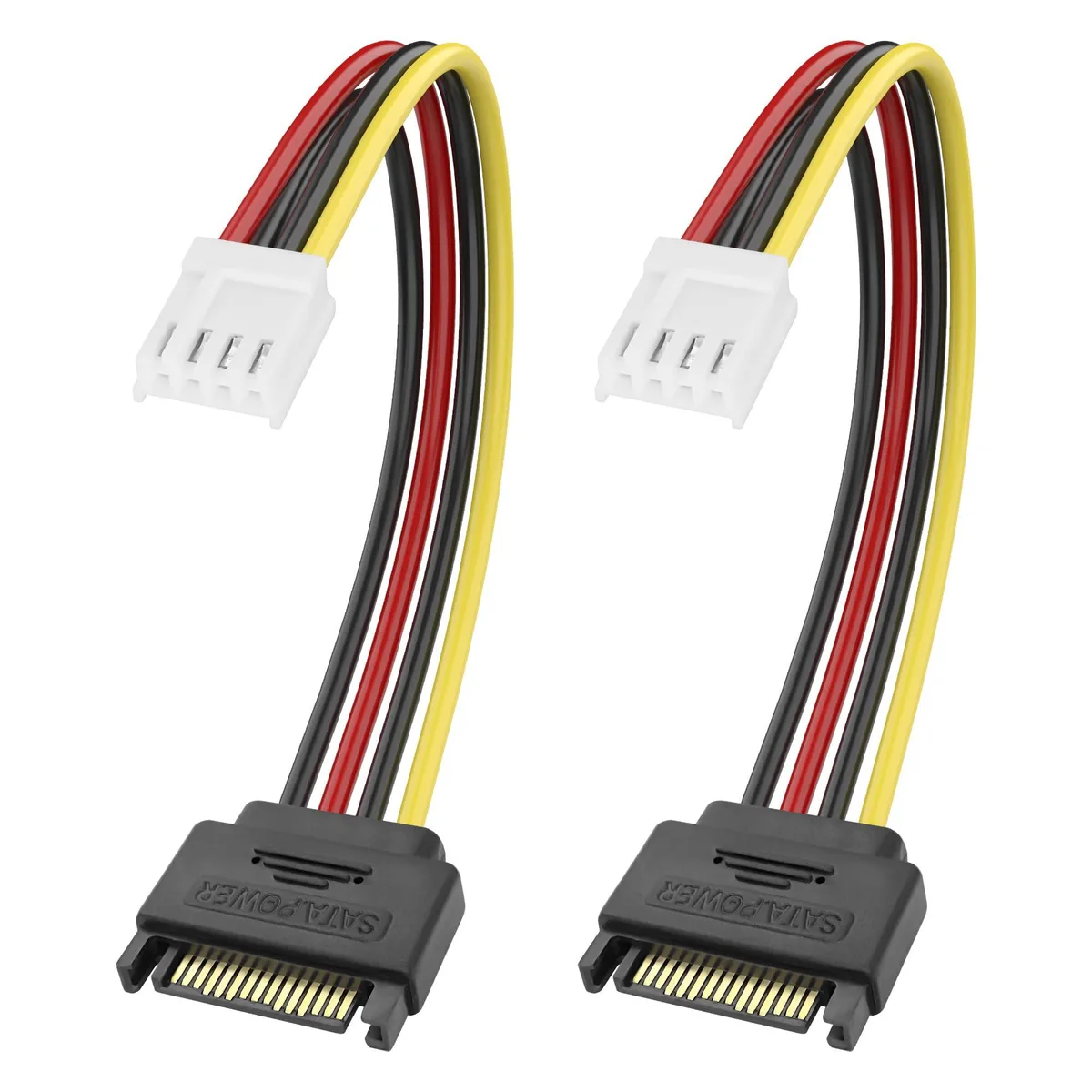 Vszerda Vszerda 4 Pin Floppy to 15 Pin SATA Male Power Cable 20cm 2Pack — product photo