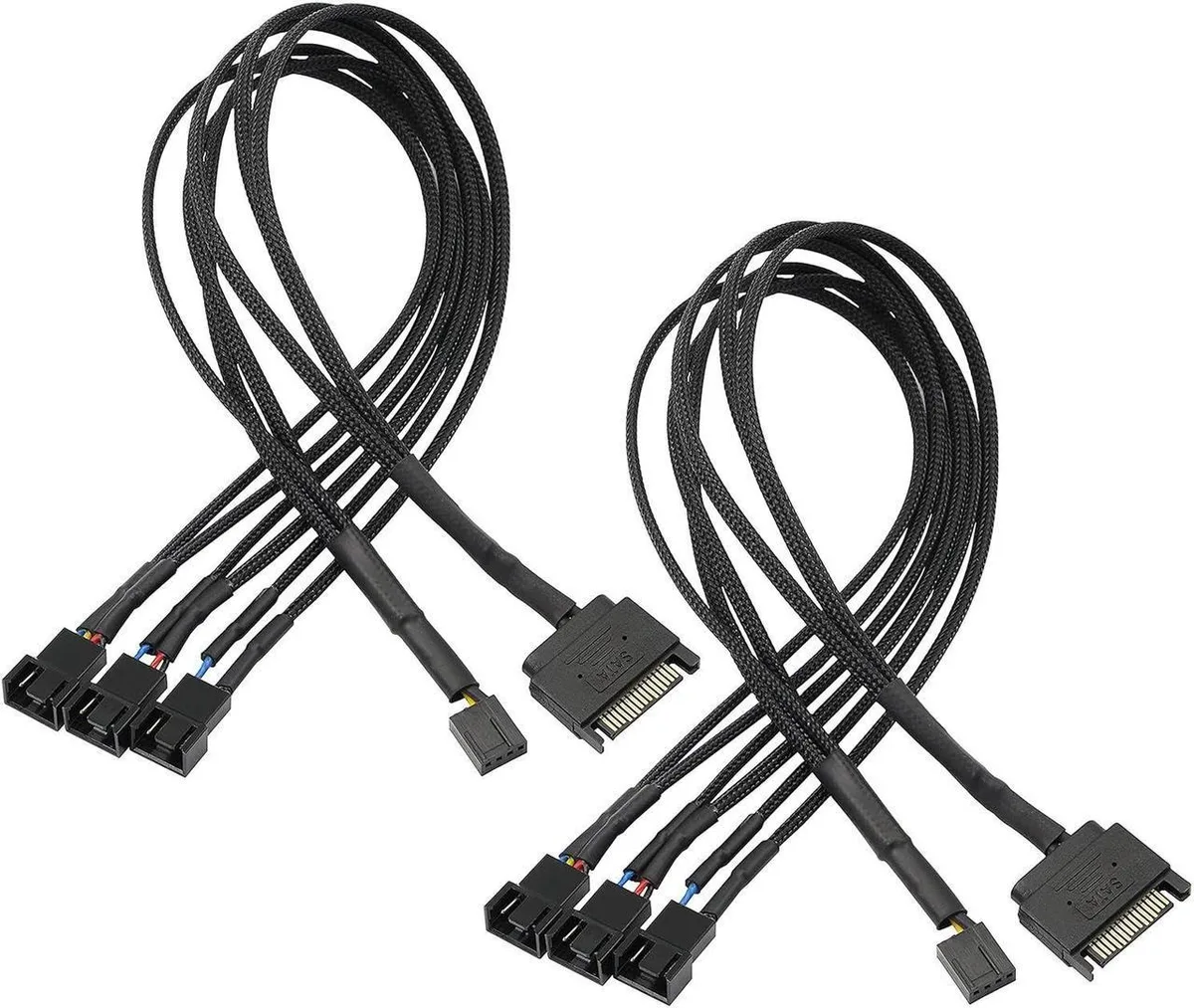 Vszerda Vszerda SATA to 3×3/4-pin PWM fan adapter splitter, 2-pack, 27 cm — product photo