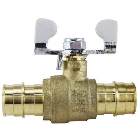 Brass PEX-A barb ball valve with tee handle
