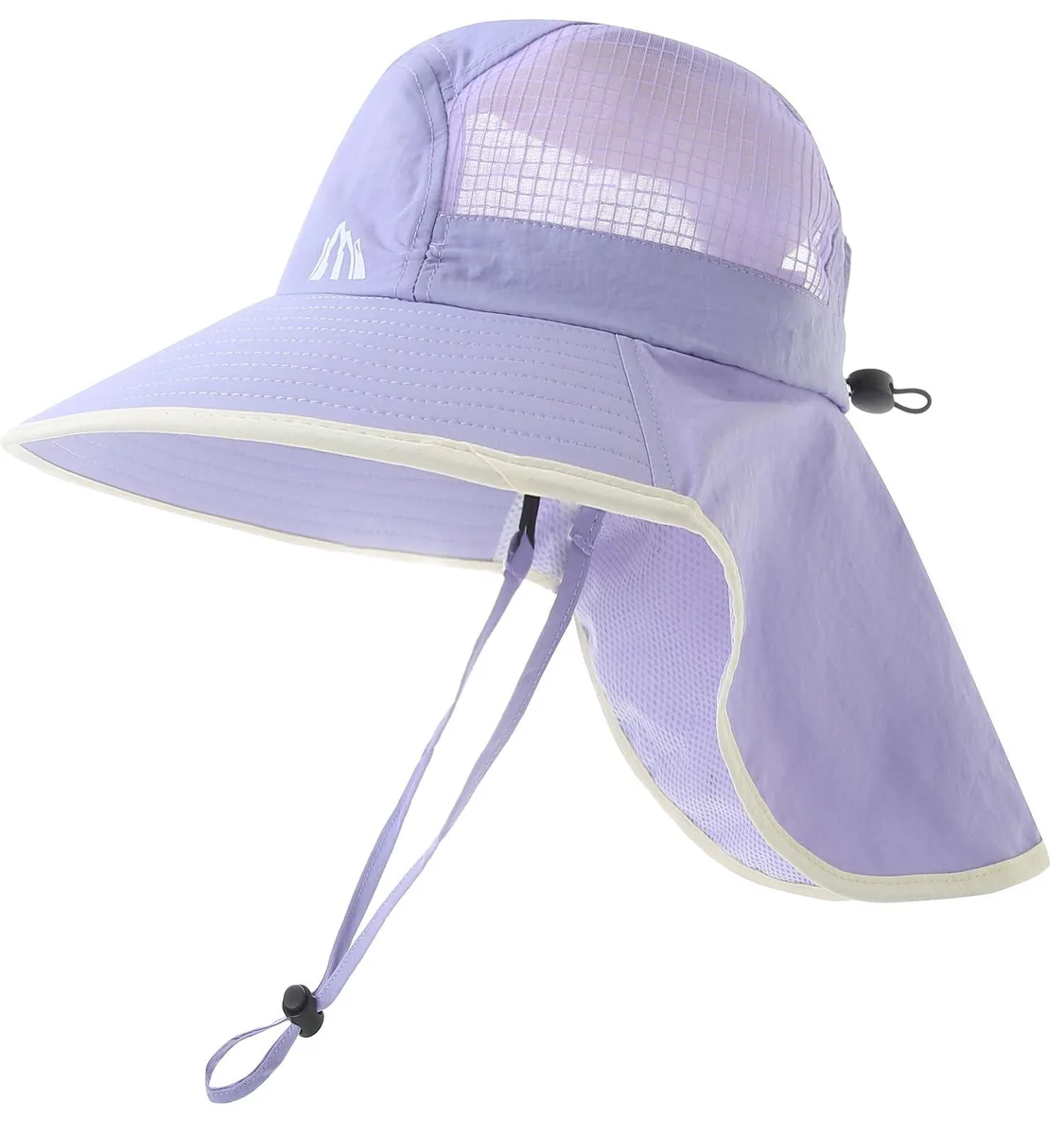  Wide Brim UV Sun Hat Foldable Waterproof Neck Flap Light-Purple 50+ UPF — product photo