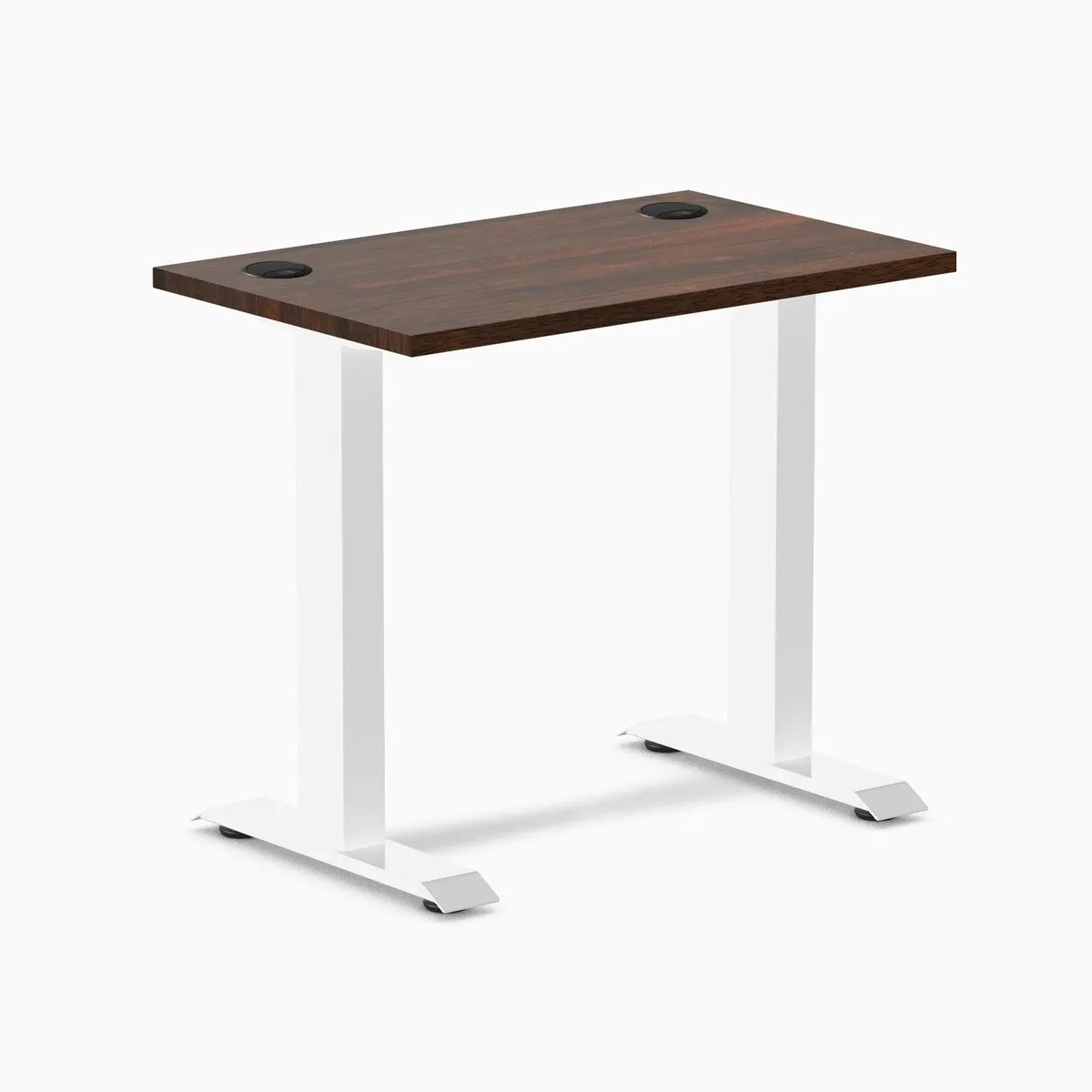 Desky Desky Zero Mini Rubberwood Office Desk Dark Walnut White 32 x 20 in — product photo