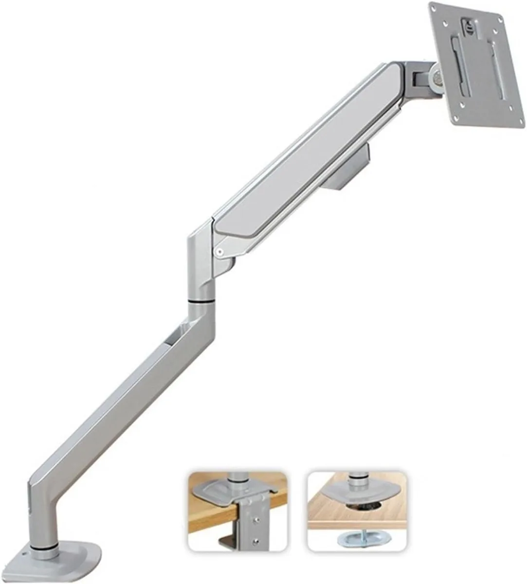 NaSR NaSR Single Monitor Arm Gas Spring 17-32" 19.8lbs Silver — product photo