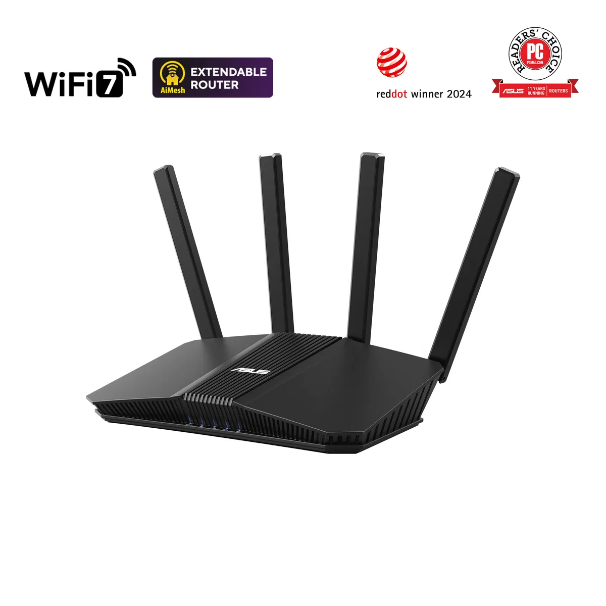 ASUS ASUS RT-BE3600 wireless router WiFi 7 BE3600 2.5G WAN/LAN three 1G LAN four external antennas — product photo