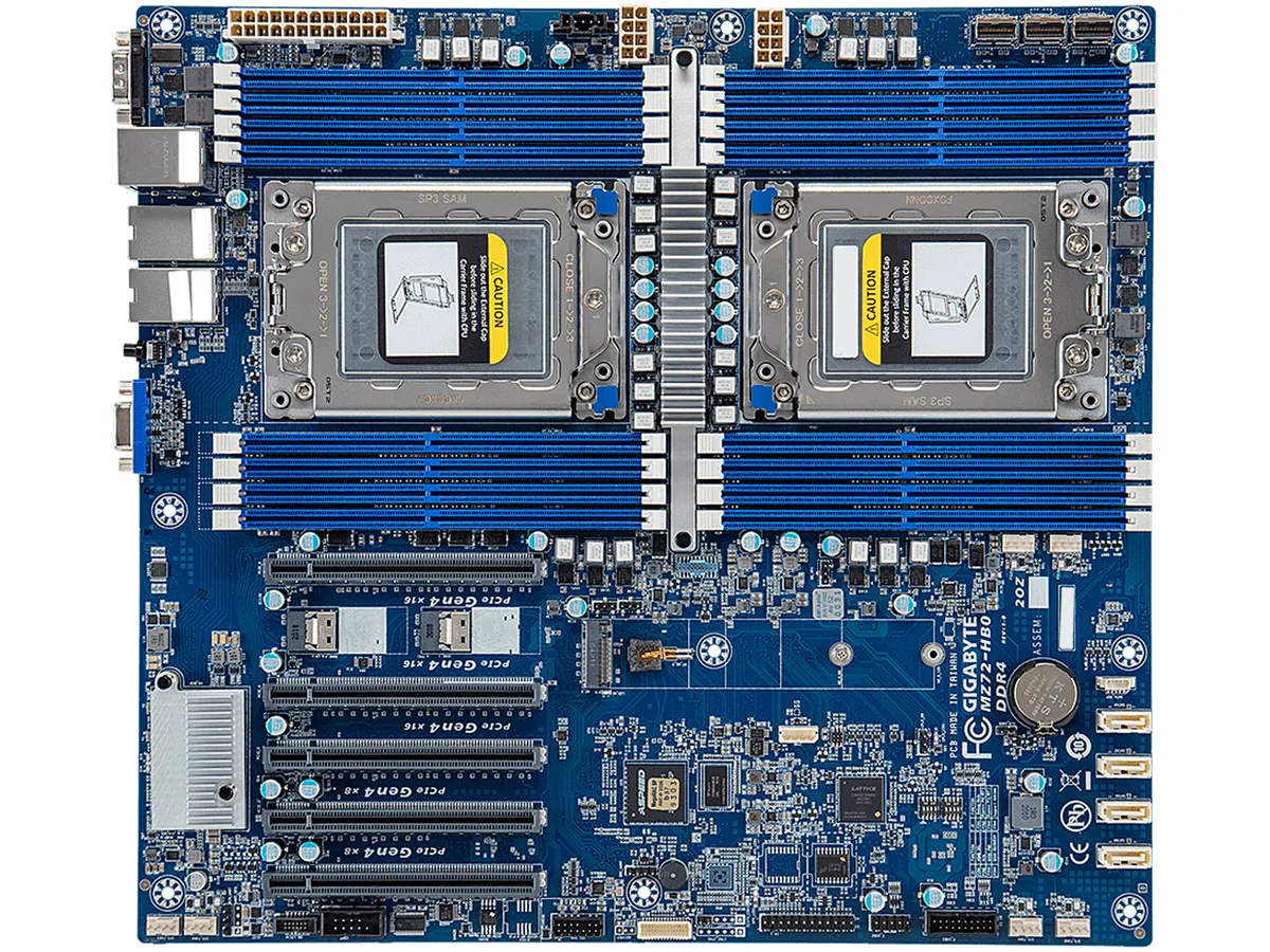 GIGABYTE GIGABYTE MZ72-HB0 server motherboard dual SP3 16 DDR4 3200 — product photo