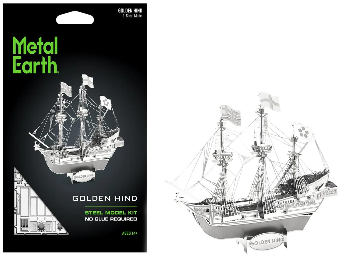 Metal Earth Metal Earth Golden Hind Galleon Moderate Difficulty Steel Model Kit 29 Parts — product photo