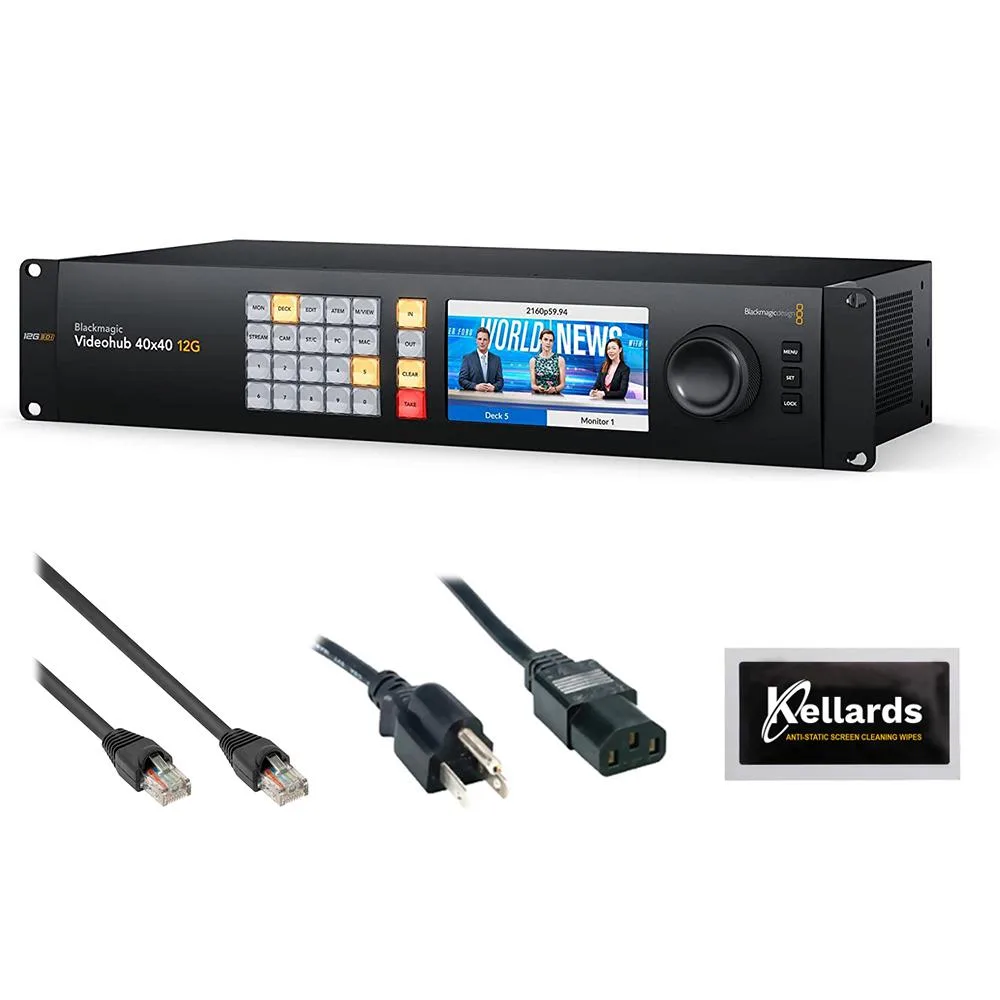 Blackmagic Design Pty. Ltd. Blackmagic Design Videohub 40x40 12G Zero-Latency Video Router Bundle video capturing device — product photo