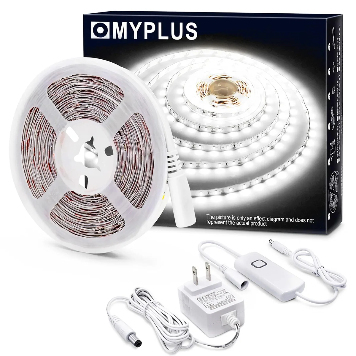  MYPLUS MYPLUSZH112 Under Cabinet LED Strip 16.4ft 6000K 700lm 300 LED 10W 12V — product photo