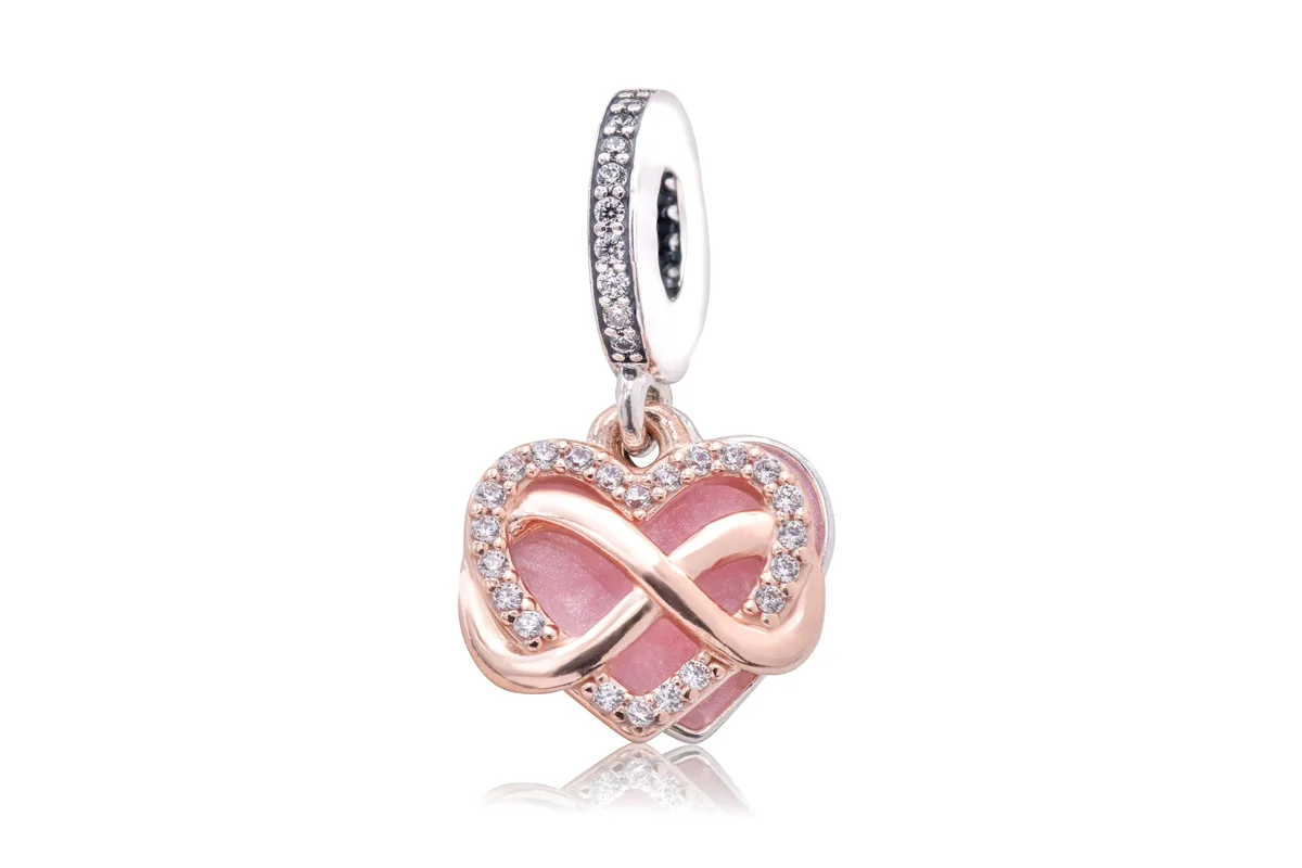 PANDORA PANDORA Sparkling Infinity Heart Dangle Charm Bracelet 14k Rose Gold-Plated — product photo